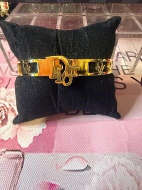 Gold Tone Women’s Logo Accent Cuff Bracelet -